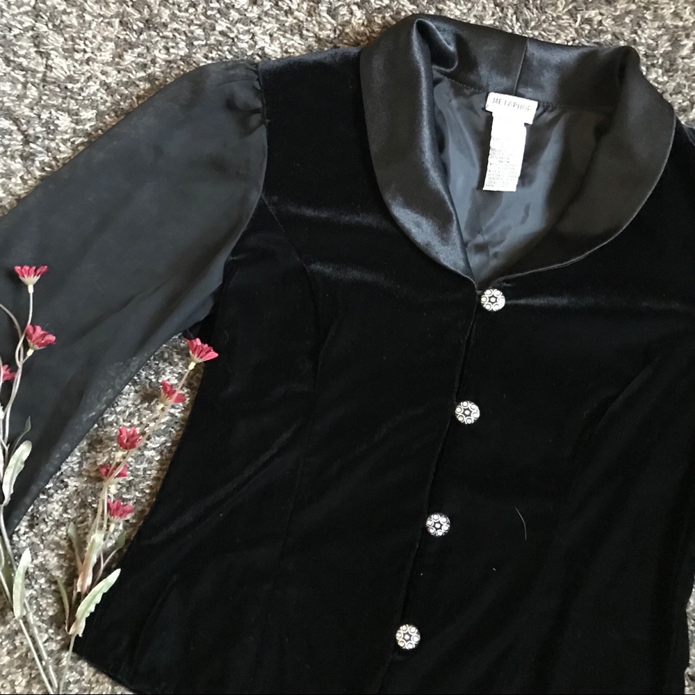 Vintage Vibe Velvet Blouse